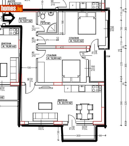 Тристаен, 100m² -  Широк Център, Благоевград - Апартамент за продажба - Обектив Консулт - 114407917