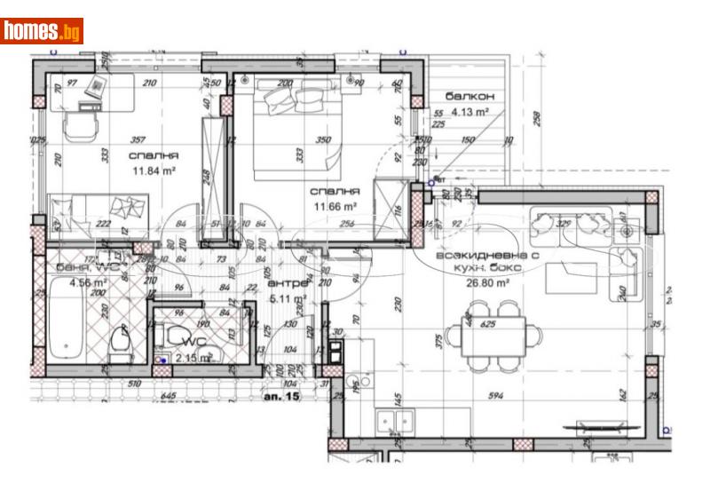Тристаен, 97m² - Кв. Виница, Варна - Апартамент за продажба - ЛОГОС - 114408412
