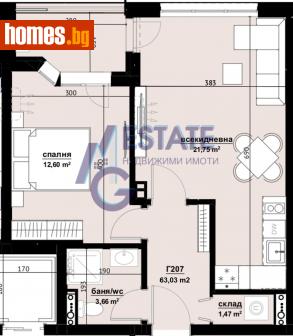Двустаен, 63m² - Апартамент за продажба - 114428596