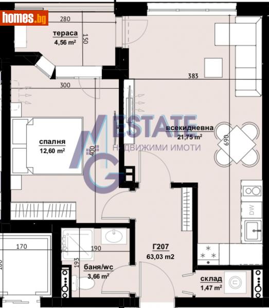 Двустаен, 63m² - Бургас, Бургас - Апартамент за продажба - ЕМ ДЖИ ЕСТЕЙТ - 114428596
