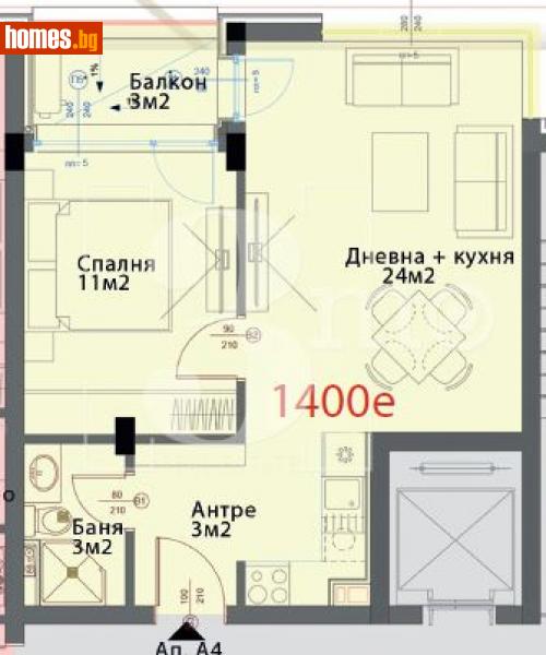 Двустаен, 62m² - Кв. Модерно Предградие, София - Апартамент за продажба - 3mo офис Амалтея - 114436608