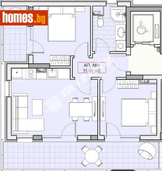 Тристаен, 91m² - Апартамент за продажба - 114437429