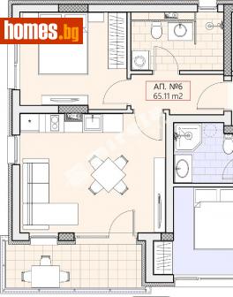 Двустаен, 65m² - Апартамент за продажба - 114437432