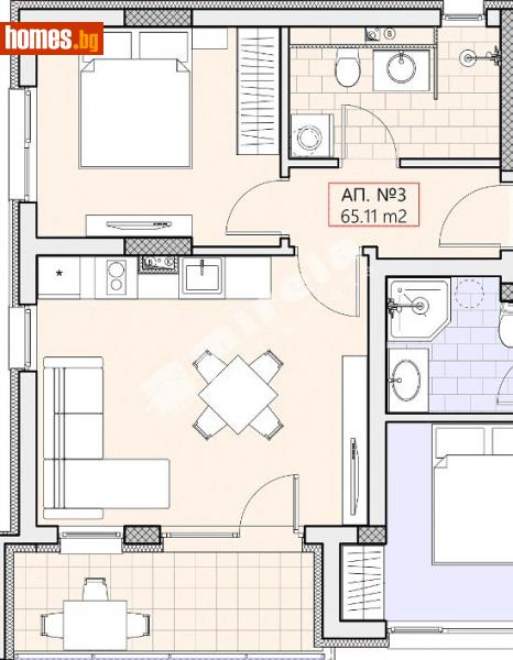 Двустаен, 65m² - Гр.Свети Влас, Несебър - Апартамент за продажба - МИРЕЛА - 114437440