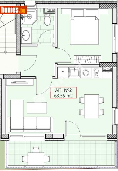 Двустаен, 64m² - Гр.Свети Влас, Несебър - Апартамент за продажба - МИРЕЛА - 114437441
