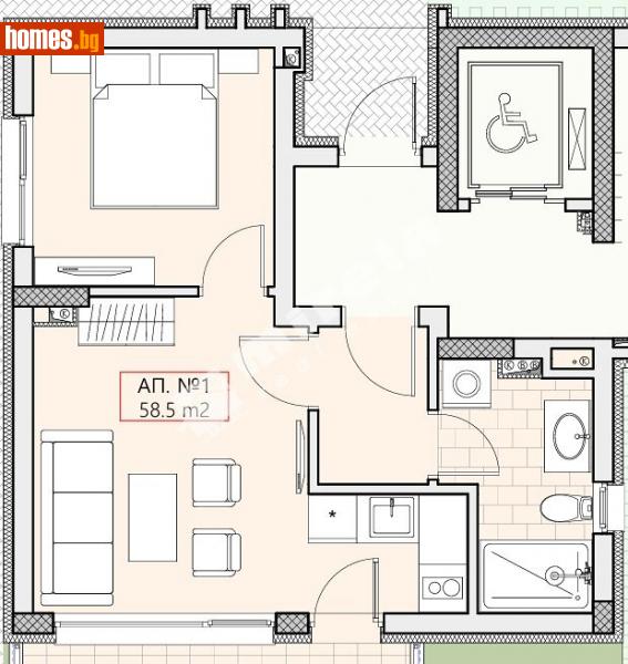 Двустаен, 59m² - Гр.Свети Влас, Несебър - Апартамент за продажба - МИРЕЛА - 114437442