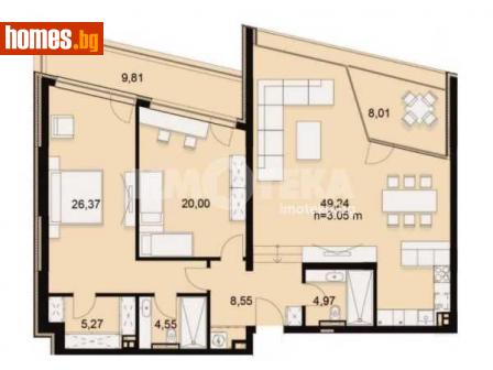 Тристаен, 176m² - Апартамент за продажба - 114437510