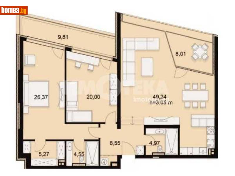 Тристаен, 176m² - Кв. Симеоново, София - Апартамент за продажба - ИМОТЕКА АД - 114437510