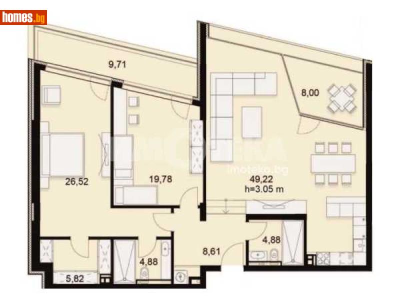 Тристаен, 178m² - Кв. Симеоново, София - Апартамент за продажба - ИМОТЕКА АД - 114437515