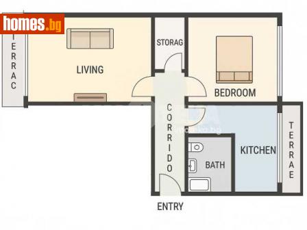 Тристаен, 59m² - Апартамент за продажба - 114437693