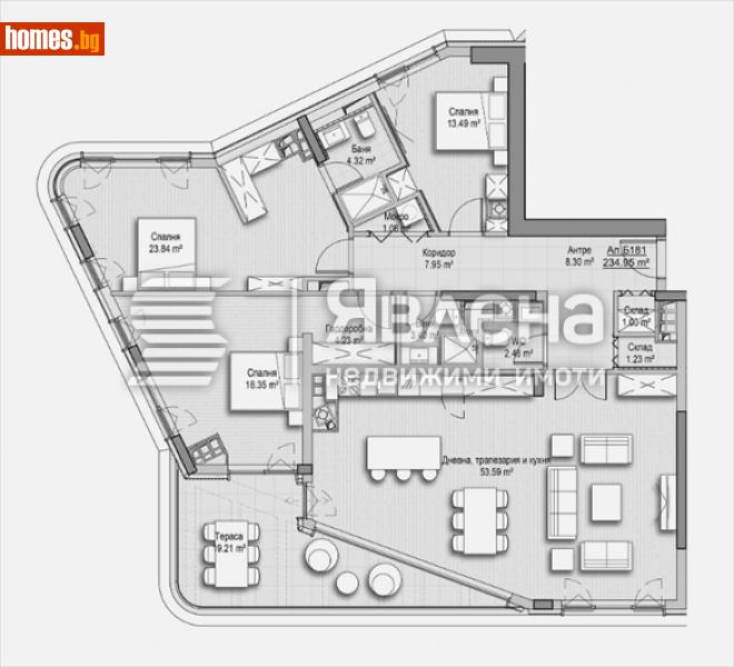 Четиристаен, 235m² - Кв. Витоша, София - Апартамент за продажба - ЯВЛЕНА - 114438578