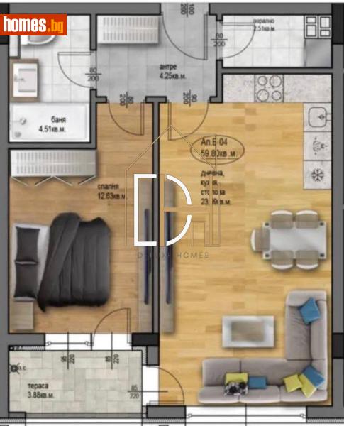 Двустаен, 72m² - Кв. Остромила, Пловдив - Апартамент за продажба - Deluxe Homes - 114439332