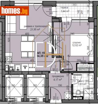 Двустаен, 62m² - Апартамент за продажба - 114439373