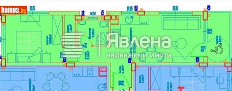 Двустаен, 58m² - Жк. Славейков, Бургас - Апартамент за продажба - ЯВЛЕНА - 114452415