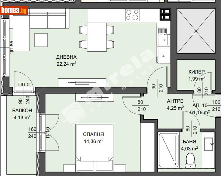 Двустаен, 68m² - Варна, Варна - Апартамент за продажба - МИРЕЛА - 114531422