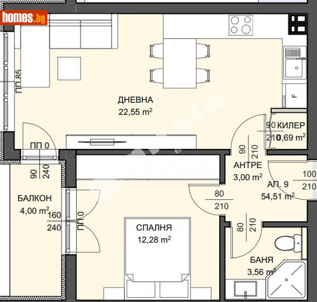 Двустаен, 61m² - Варна, Варна - Апартамент за продажба - МИРЕЛА - 114531425