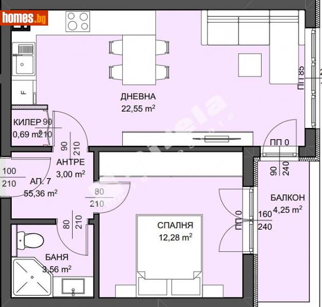 Двустаен, 62m² - Варна, Варна - Апартамент за продажба - МИРЕЛА - 114531431