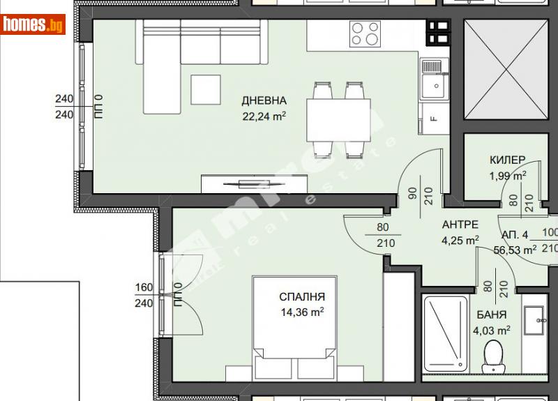 Двустаен, 63m² - Варна, Варна - Апартамент за продажба - МИРЕЛА - 114531442