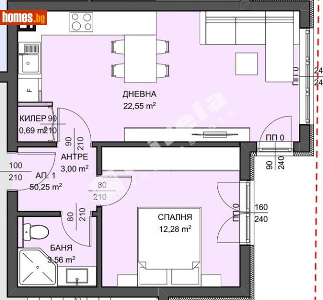 Двустаен, 57m² - Варна, Варна - Апартамент за продажба - МИРЕЛА - 114531452
