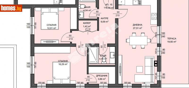 Тристаен, 130m² - Варна, Варна - Апартамент за продажба - МИРЕЛА - 114531462