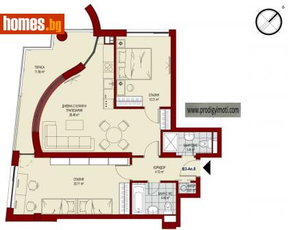 Тристаен, 119m² - Апартамент за продажба - 114534471