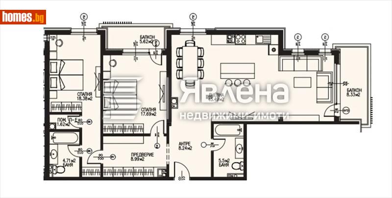 Тристаен, 169m² -  Драгалевци, София - Апартамент за продажба - ЯВЛЕНА - 114547156