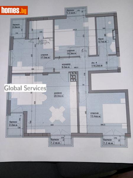 Четиристаен, 132m² - Жк. Овча Купел, София - Апартамент за продажба - Глобъл Сървисиз ООД - 114574578