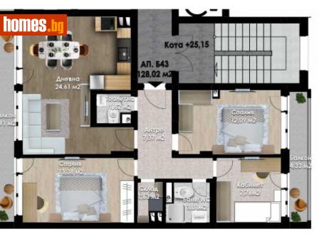 Многостаен, 128m² - Апартамент за продажба - 114576932