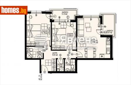 Тристаен, 112m² - Апартамент за продажба - 114577266