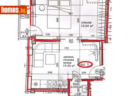 Двустаен, 52m² - Апартамент за продажба - 114591813