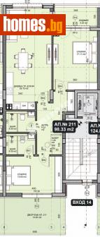 Тристаен, 126m² - Апартамент за продажба - 114607136