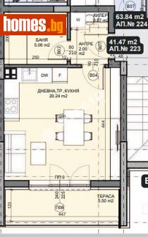 Едностаен, 47m² - Апартамент за продажба - 114607153