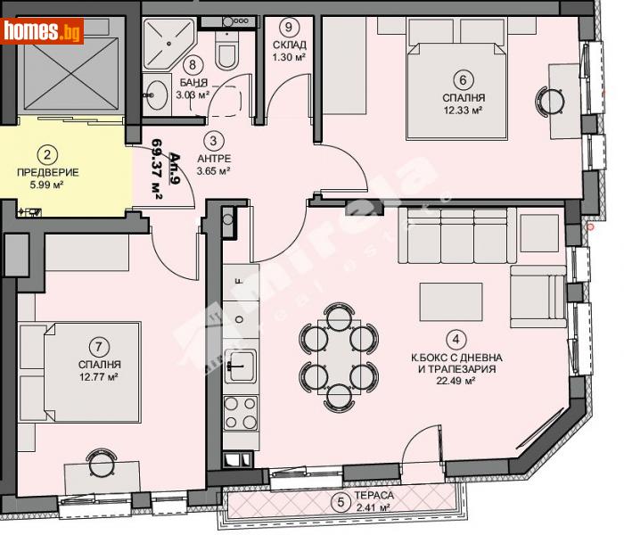 Тристаен, 81m² - Жк. Зона Б19, София - Апартамент за продажба - МИРЕЛА - 114607208