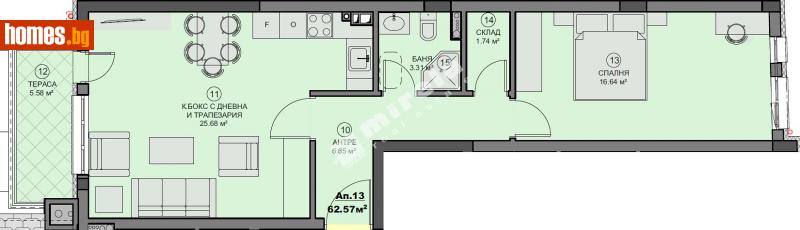 Двустаен, 73m² - Жк. Зона Б19, София - Апартамент за продажба - МИРЕЛА - 114607212