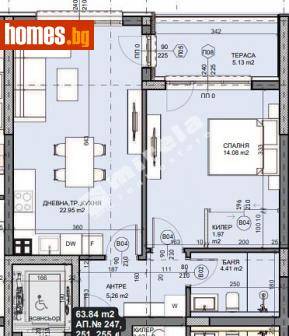 Двустаен, 72m² - Апартамент за продажба - 114607245