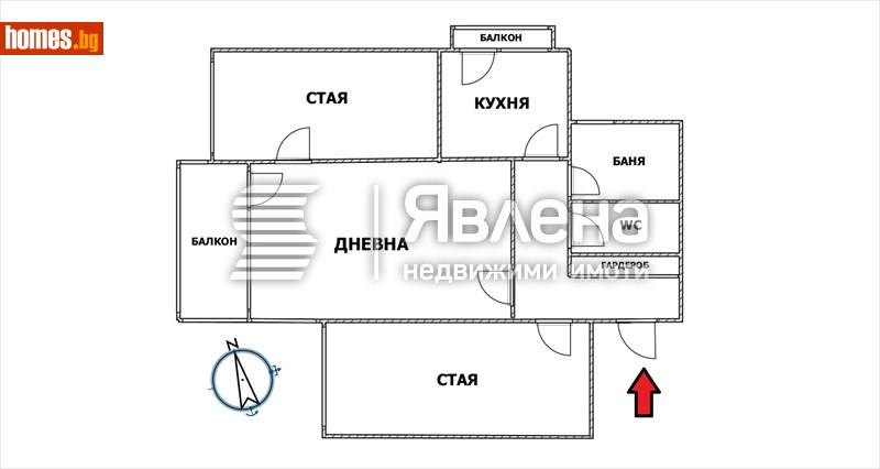 Тристаен, 105m² -  Оборище, София - Апартамент за продажба - ЯВЛЕНА - 114607465