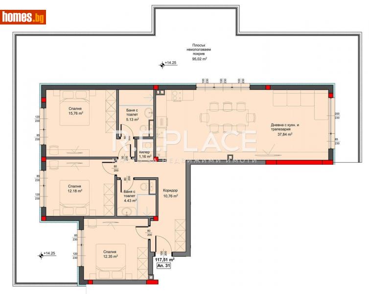 Четиристаен, 226m² - Кв. Аспарухово, Варна - Апартамент за продажба - R.E.PLACE - 114619236