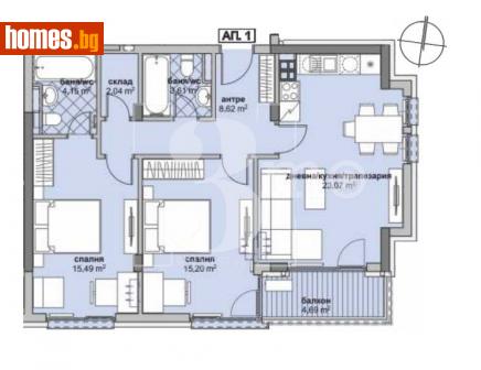 Тристаен, 108m² - Апартамент за продажба - 114621471