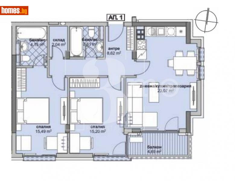 Тристаен, 108m² - Жк. Люлин 6, София - Апартамент за продажба - 3mo офис Амалтея - 114621471