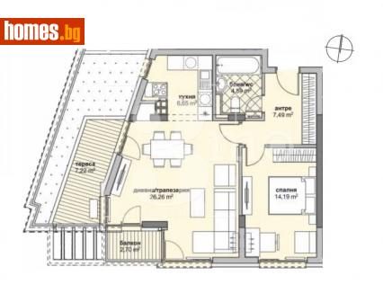 Двустаен, 97m² - Апартамент за продажба - 114621481