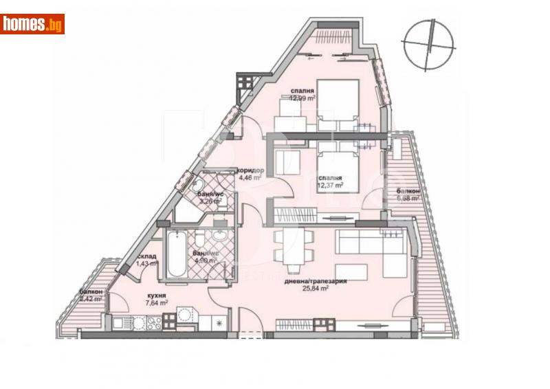 Тристаен, 124m² - Жк. Люлин 6, София - Апартамент за продажба - 3mo офис Амалтея - 114621487