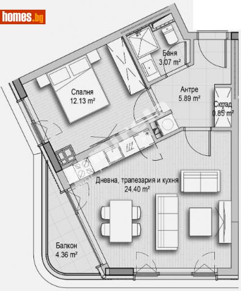 Двустаен, 74m² - Кв. Витоша, София - Апартамент за продажба - МИРЕЛА - 114622422