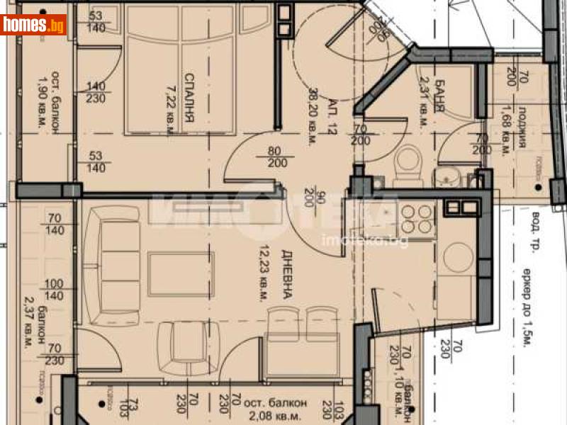 Двустаен, 48m² -  Колхозен Пазар, Варна - Апартамент за продажба - ИМОТЕКА АД - 114622532