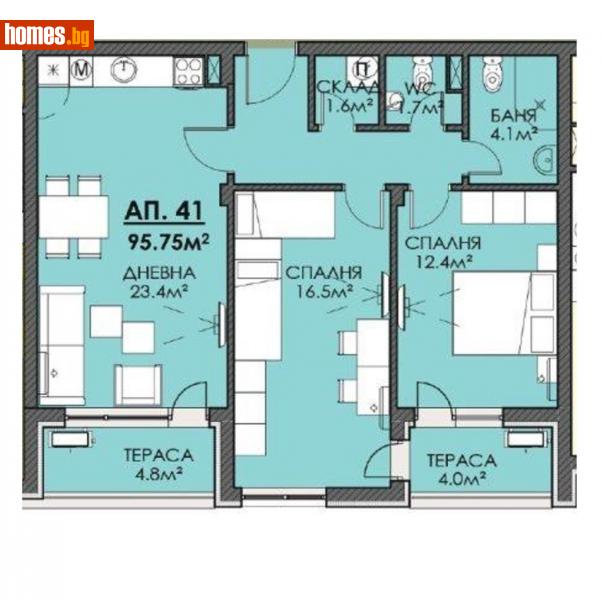 Тристаен, 96m² - Жк. Меден Рудник, Бургас - Апартамент за продажба - ЕМ ДЖИ ЕСТЕЙТ - 114628019