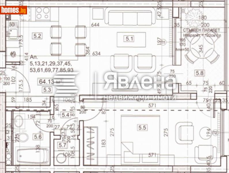 Двустаен, 83m² - Жк. Зона Б18, София - Апартамент за продажба - ЯВЛЕНА - 114636546
