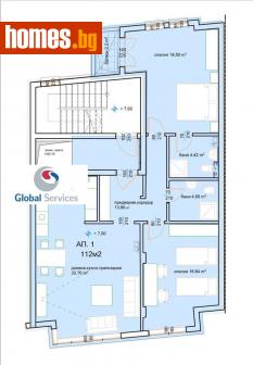 Тристаен, 136m² - Апартамент за продажба - 114645369