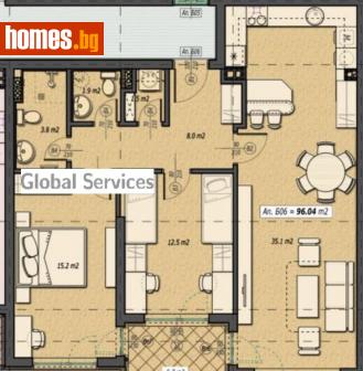 Тристаен, 115m² - Апартамент за продажба - 114657419