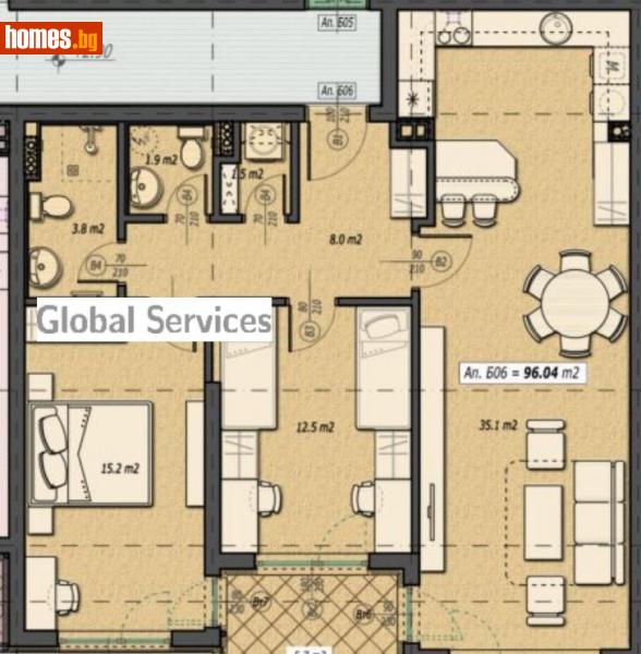Тристаен, 115m² - Кв. Малинова Долина, София - Апартамент за продажба - Глобъл Сървисиз ООД - 114657419