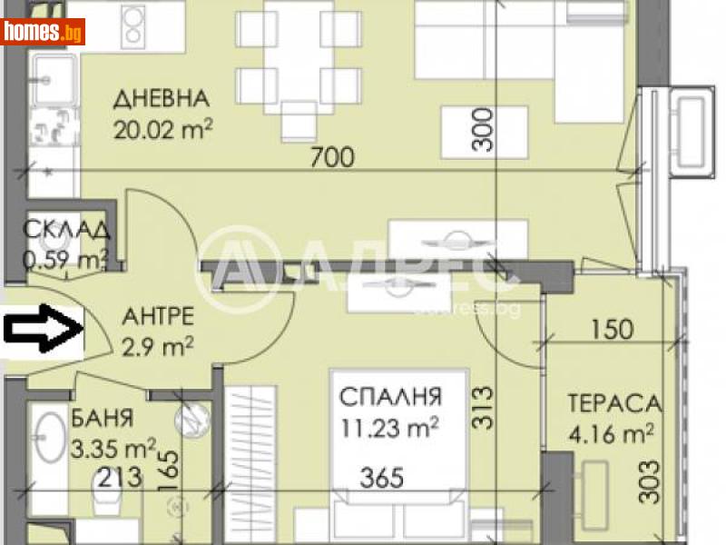 Двустаен, 57m² - Бургас, Бургас - Апартамент за продажба - АДРЕС НЕДВИЖИМИ ИМОТИ - 114658643