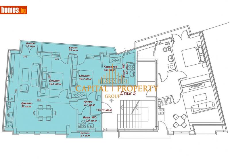 Тристаен, 11571m² -  Център, Варна - Апартамент за продажба - Капитал Пропърти Груп - 114669231